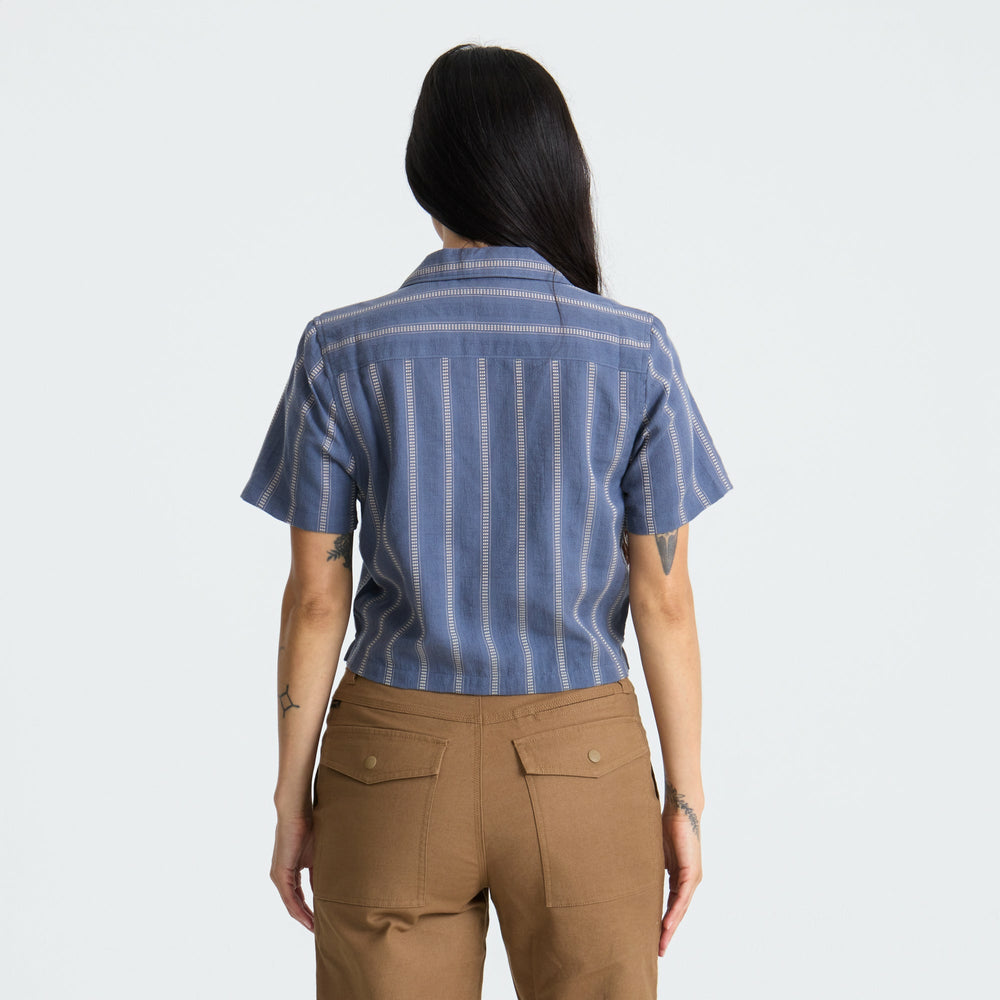 Crosswinds Camp Button Up Shirt in Neptune