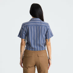 Crosswinds Camp Button Up Shirt in Neptune