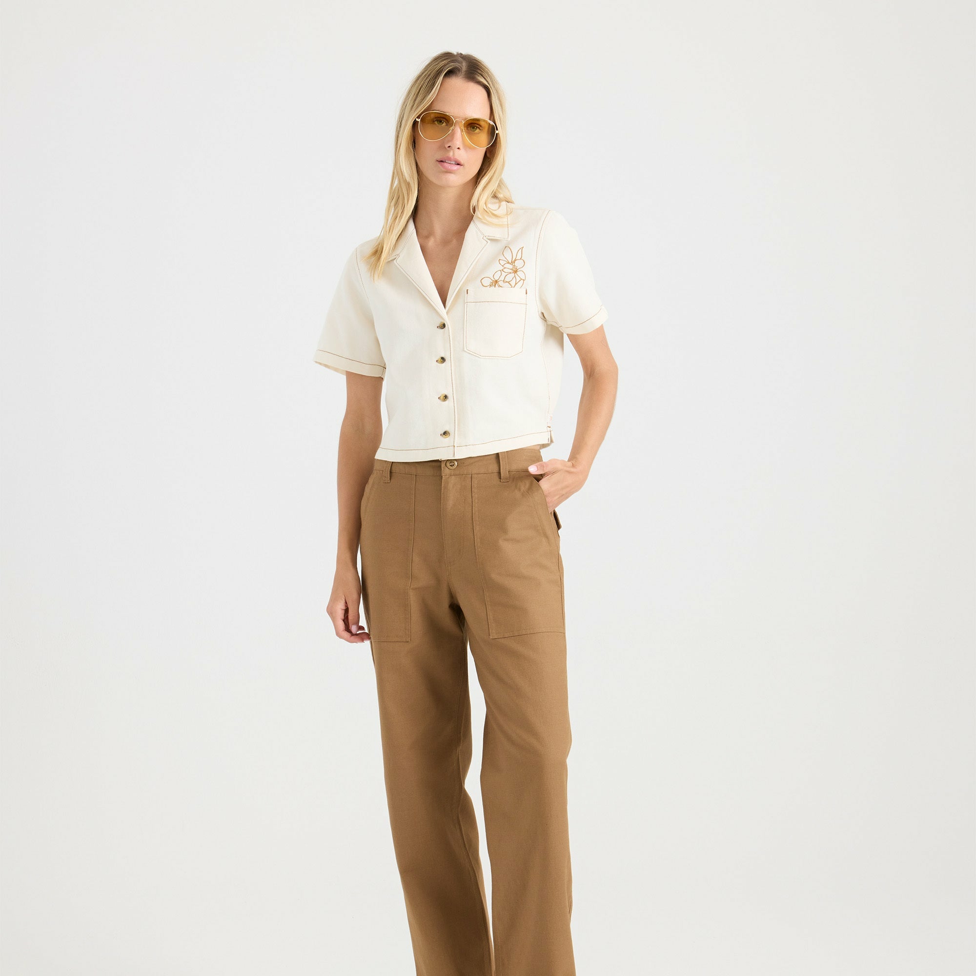 Camp Button Up Shirt in Bone