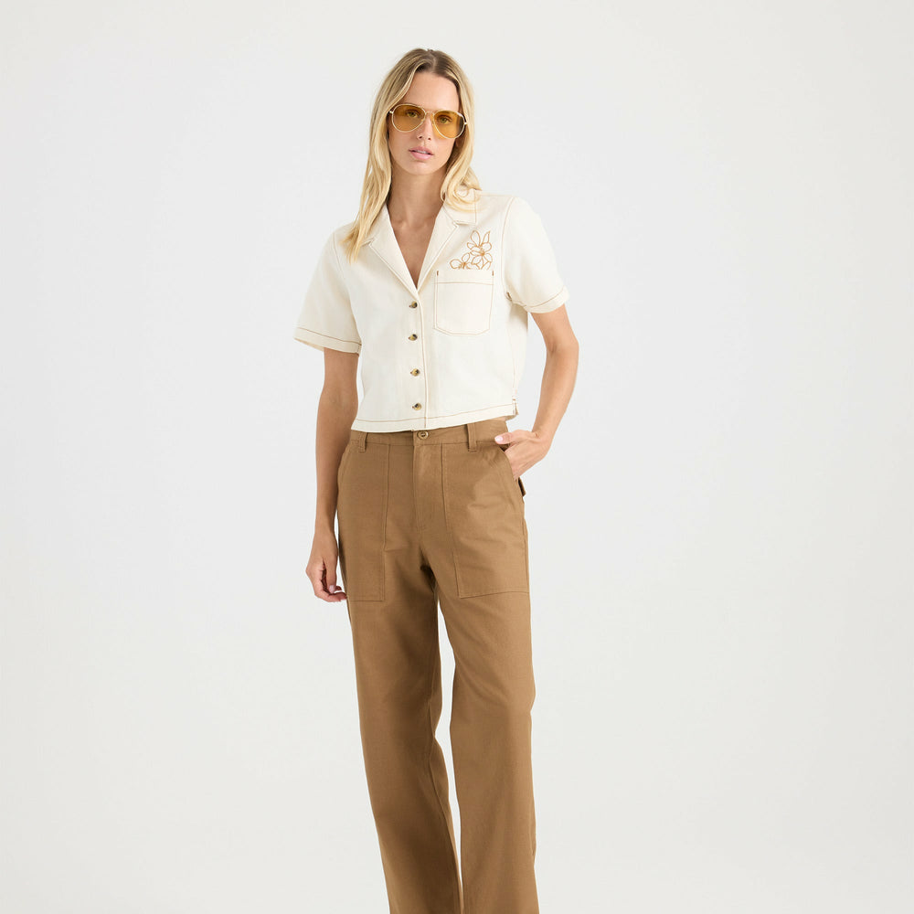 Camp Button Up Shirt in Bone