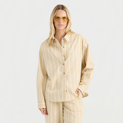 Costa Button Up Shirt in Sand