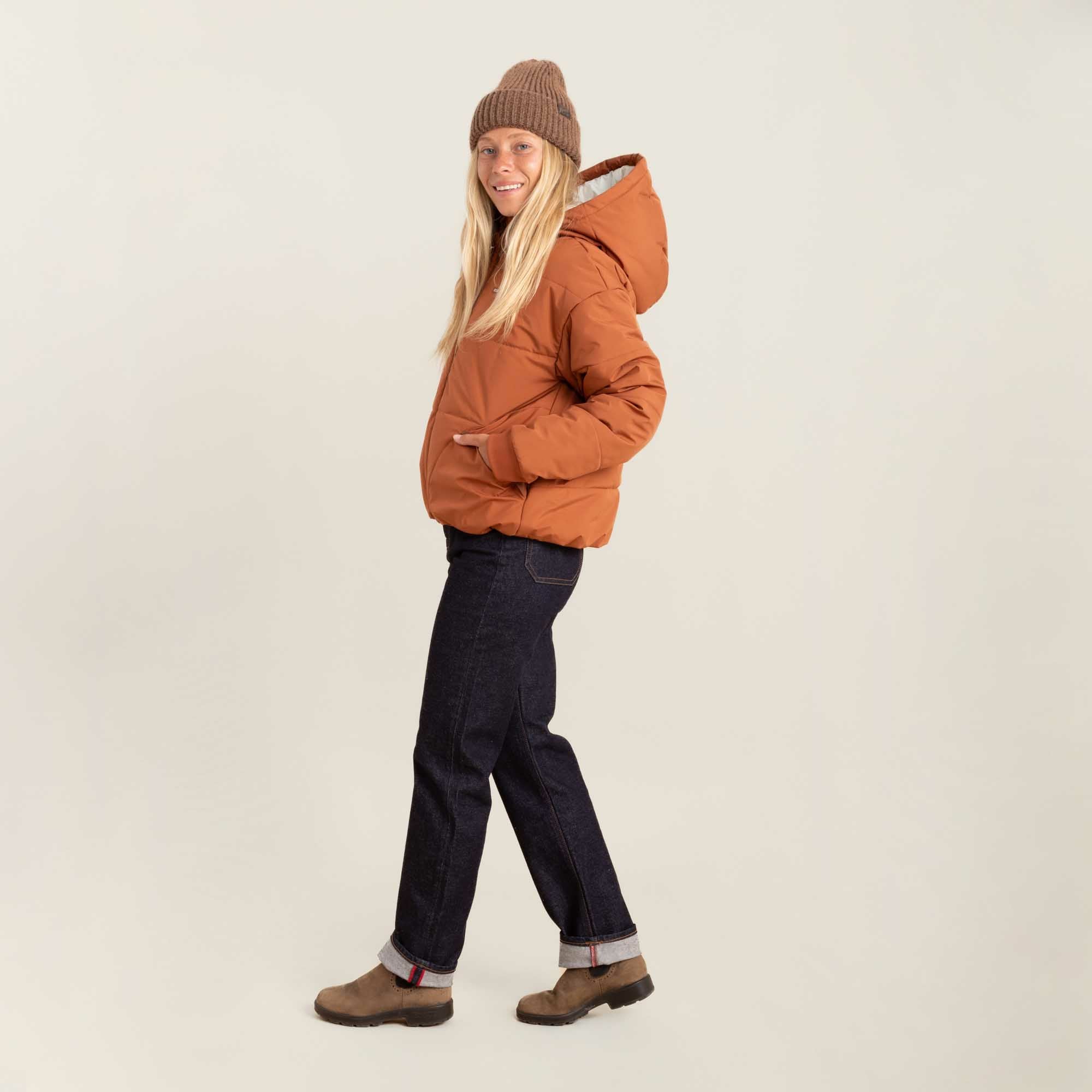 Roark Warm Puffer Jacket in Orange