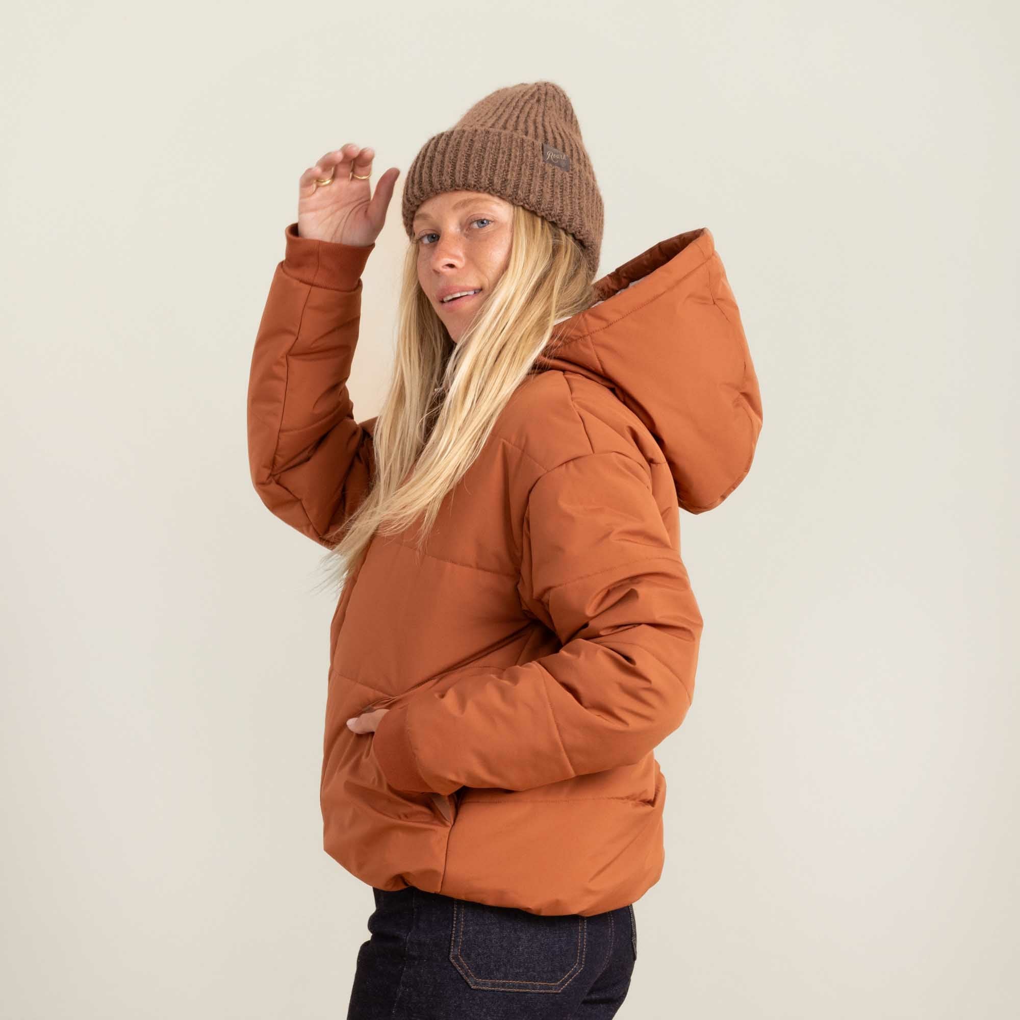 Roark Warm Puffer Jacket in Orange