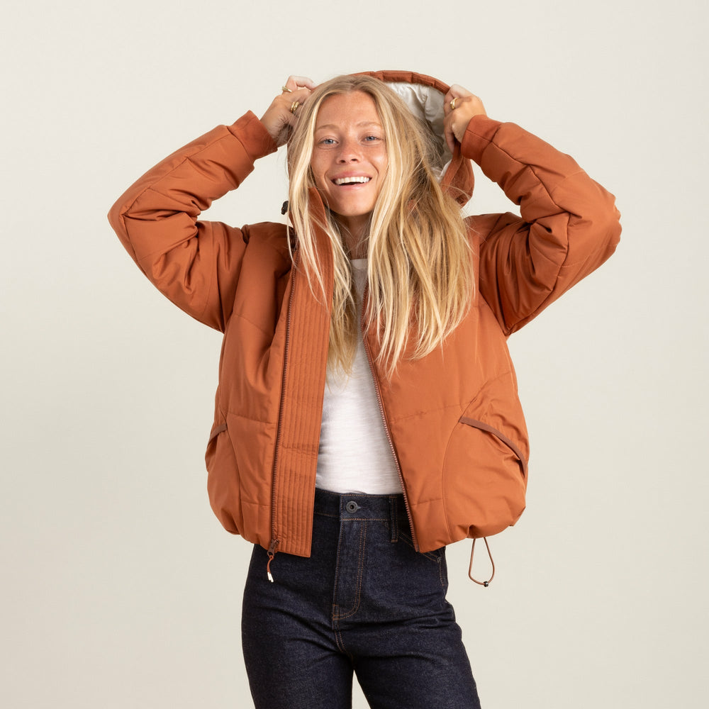Roark Warm Puffer Jacket in Orange