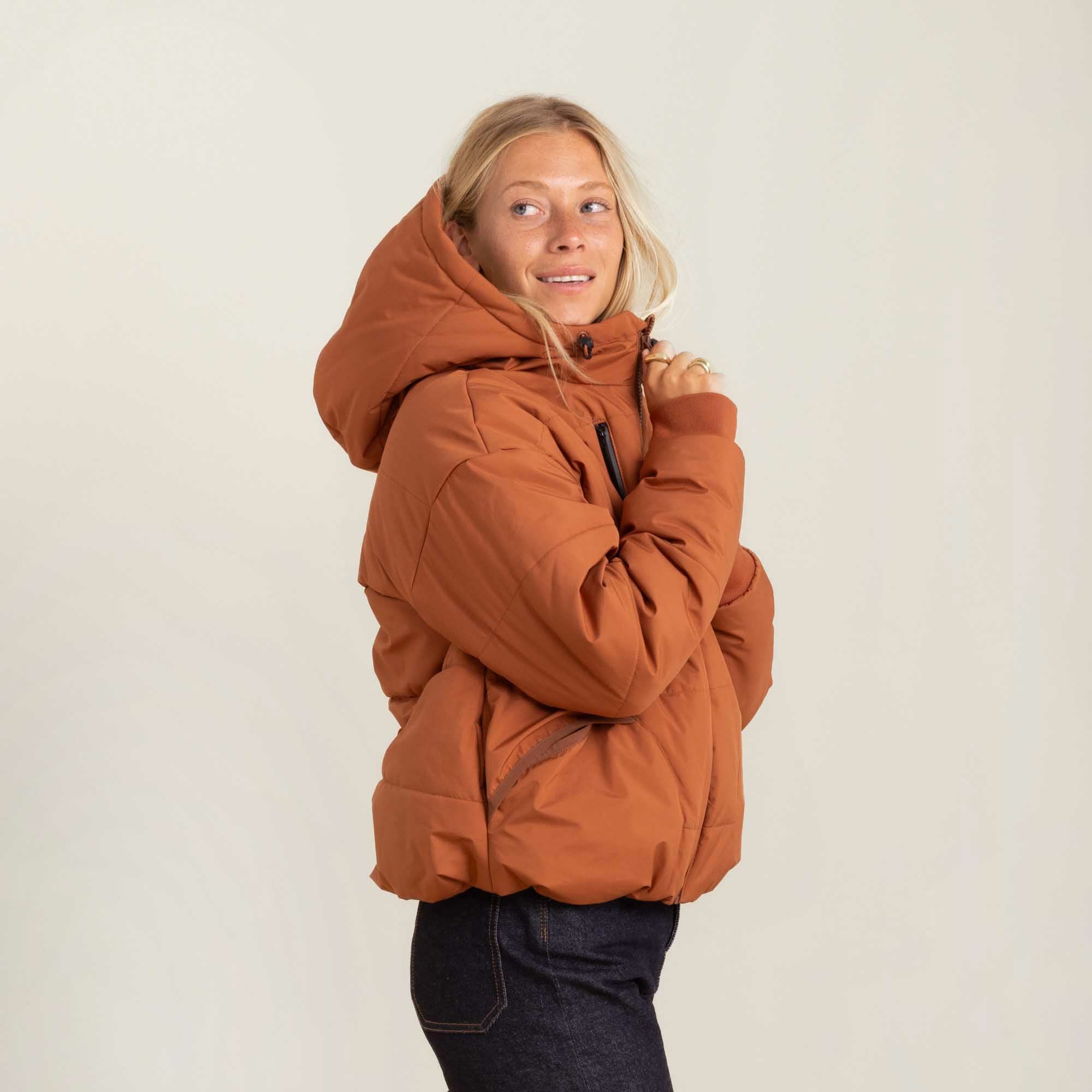 Roark Warm Puffer Jacket in Orange
