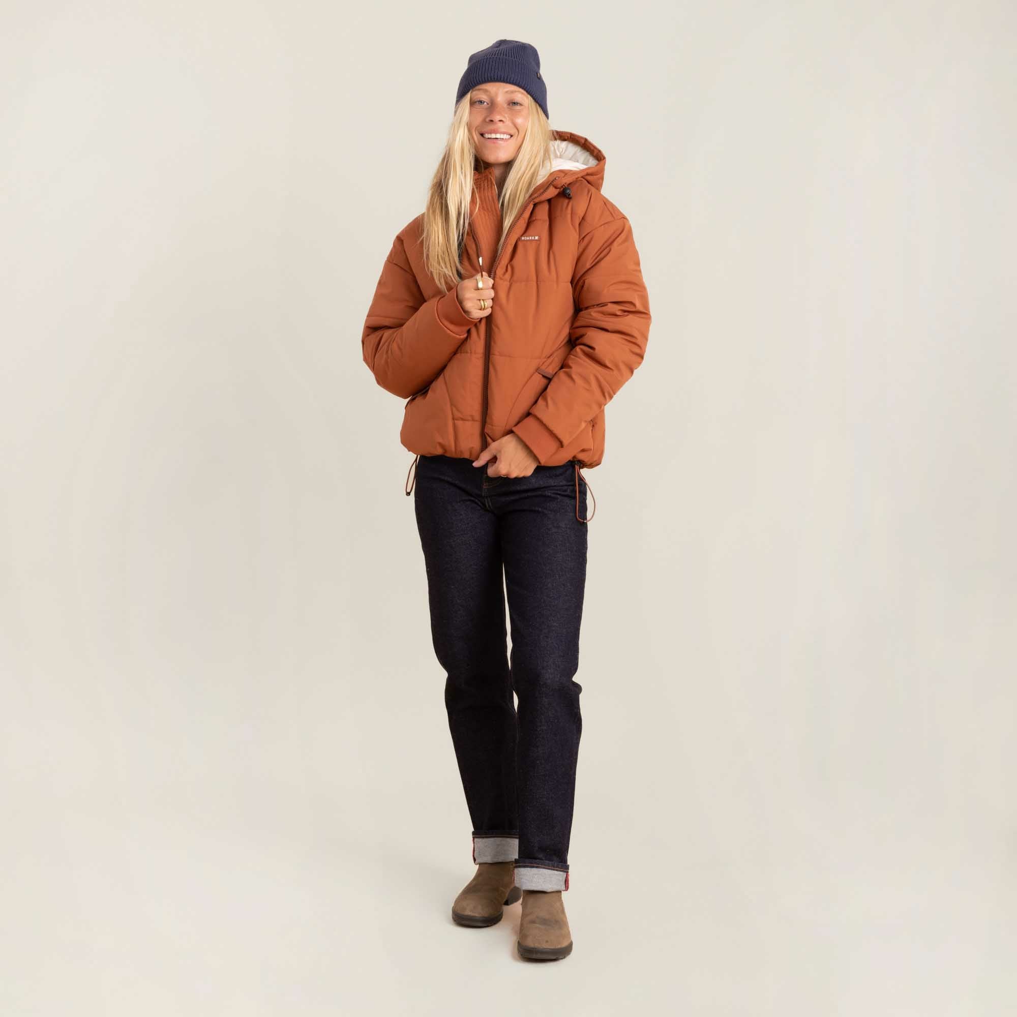 Roark Warm Puffer Jacket in Orange