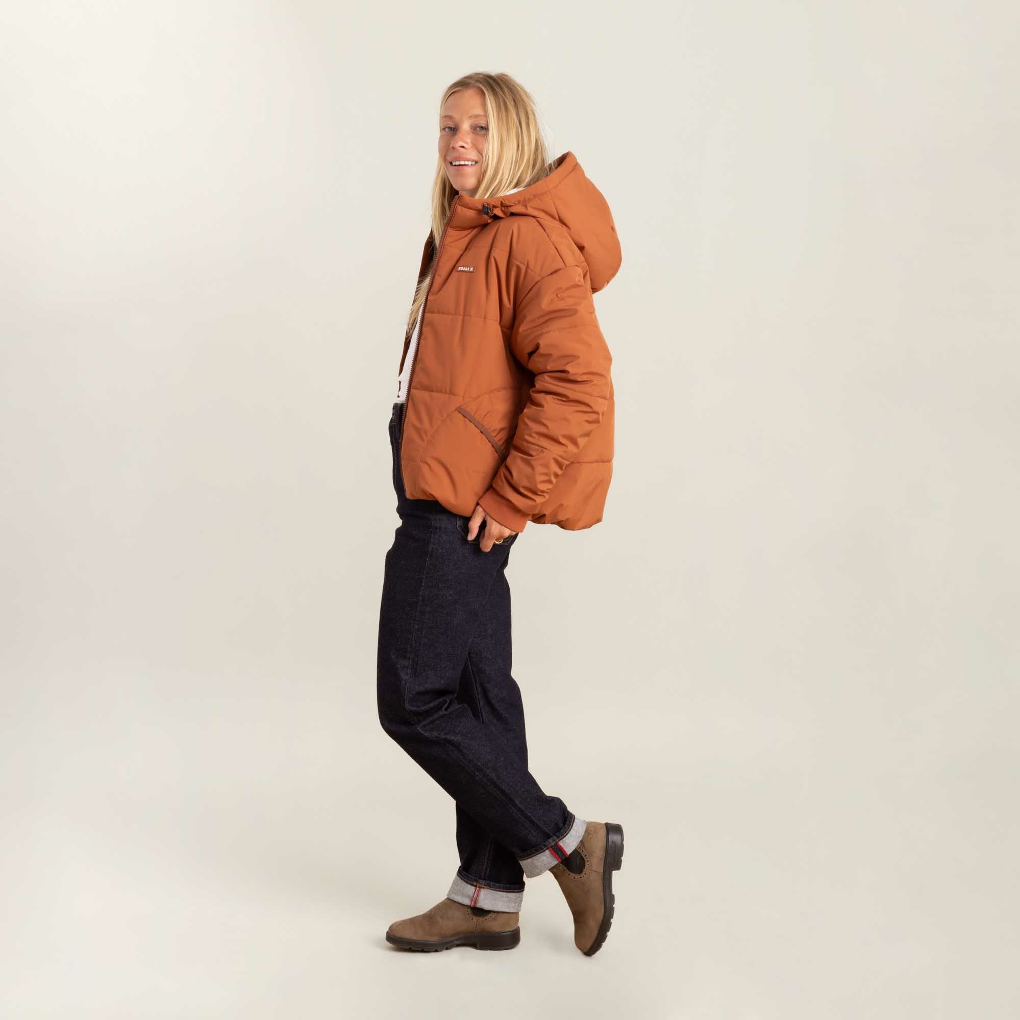 Roark Warm Puffer Jacket in Orange