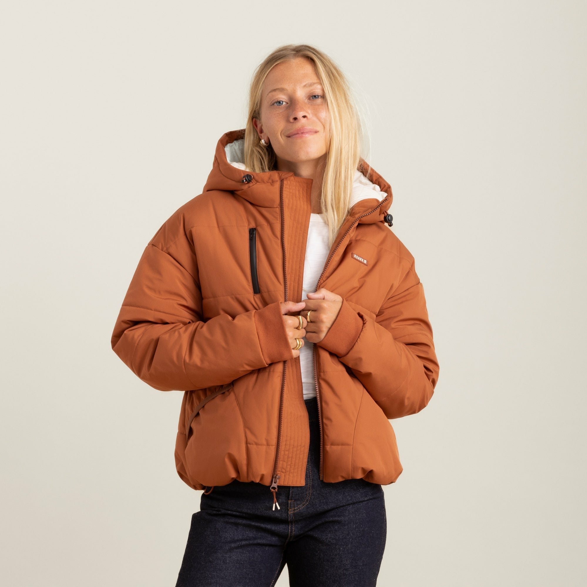 Roark Warm Puffer Jacket in Orange