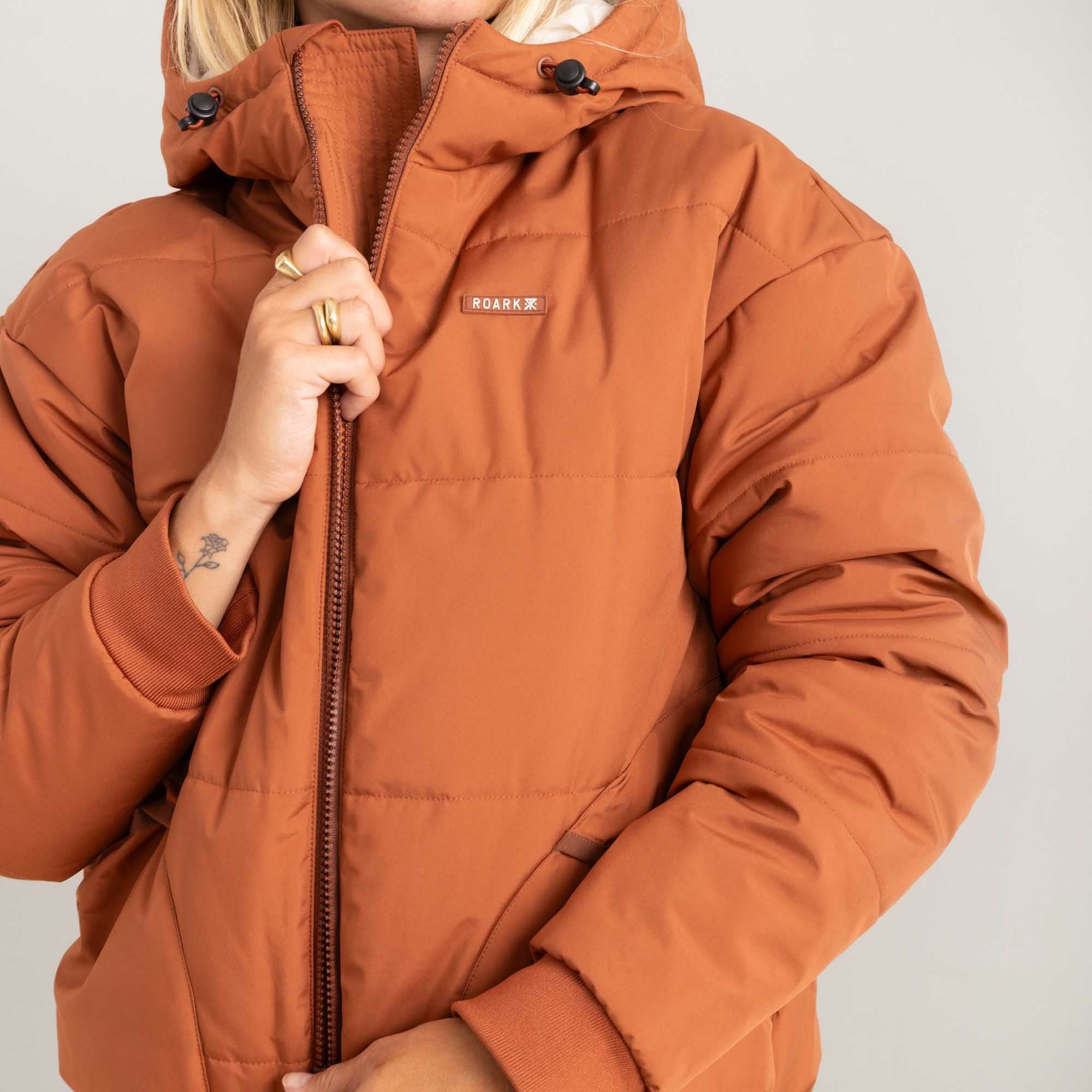 Roark Warm Puffer Jacket in Orange