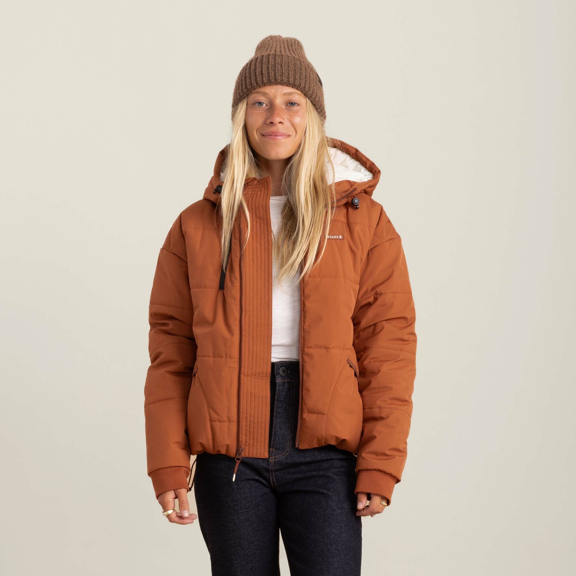 Roark Warm Puffer Jacket in Orange