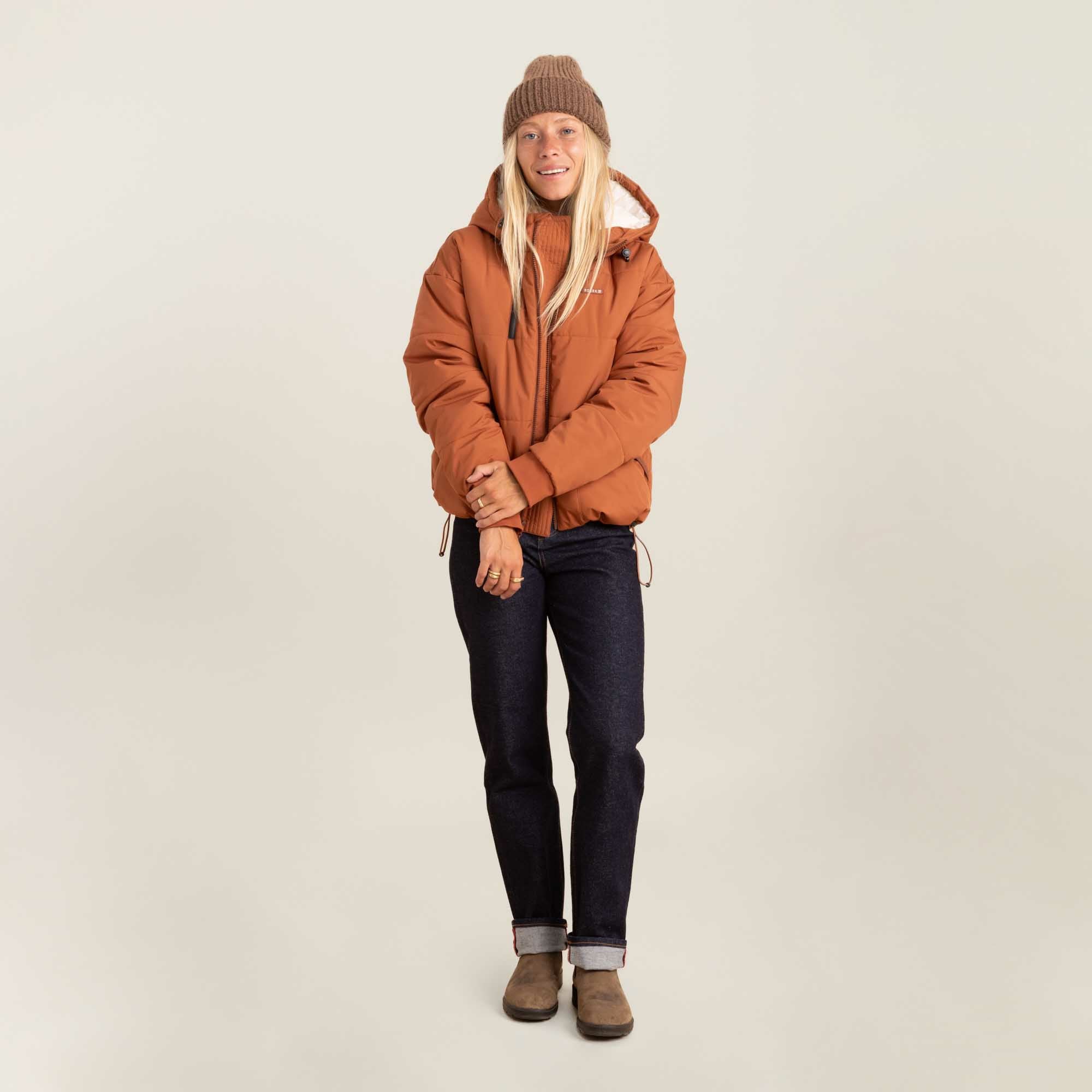 Roark Warm Puffer Jacket in Orange