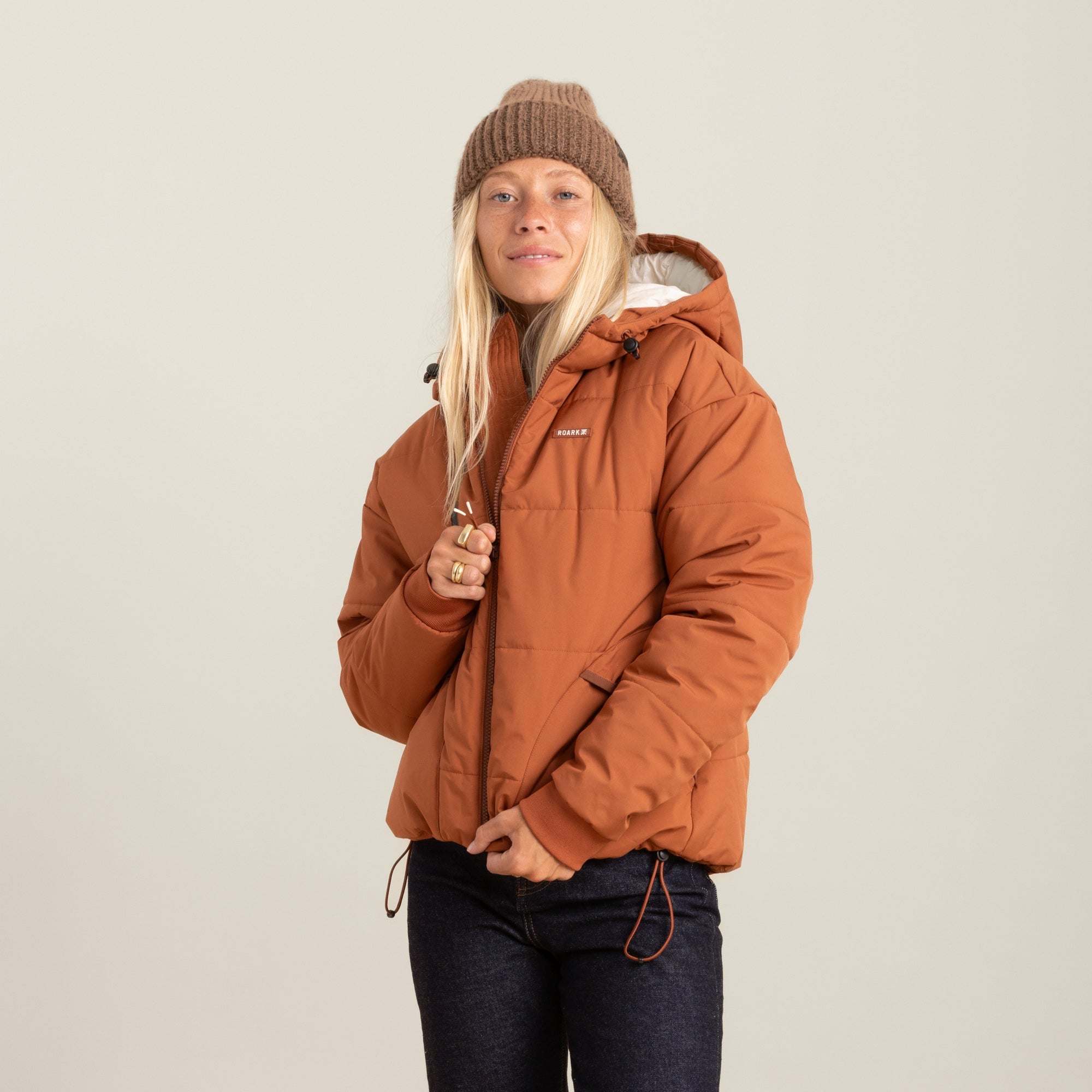 Roark Warm Puffer Jacket in Orange