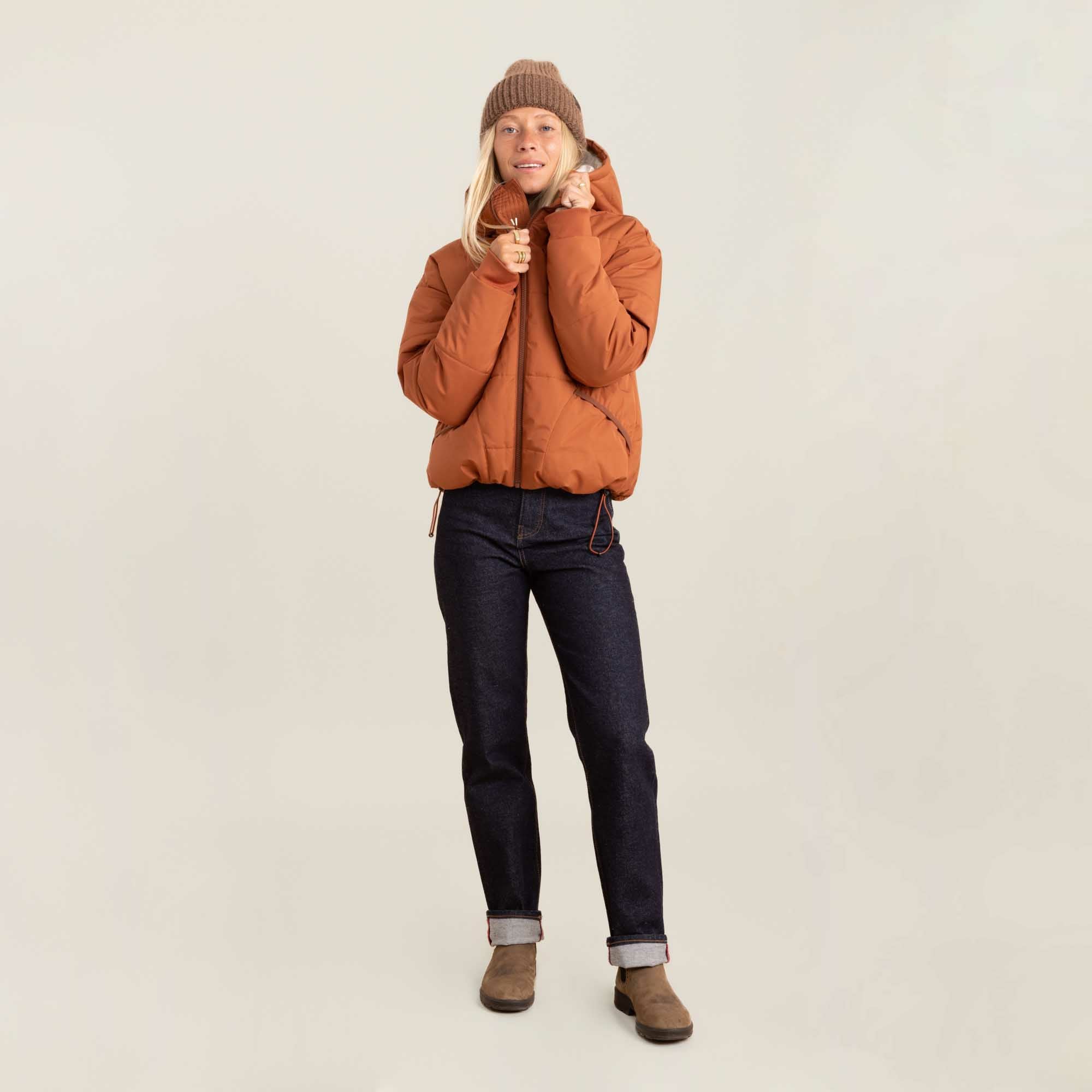 Roark Warm Puffer Jacket in Orange