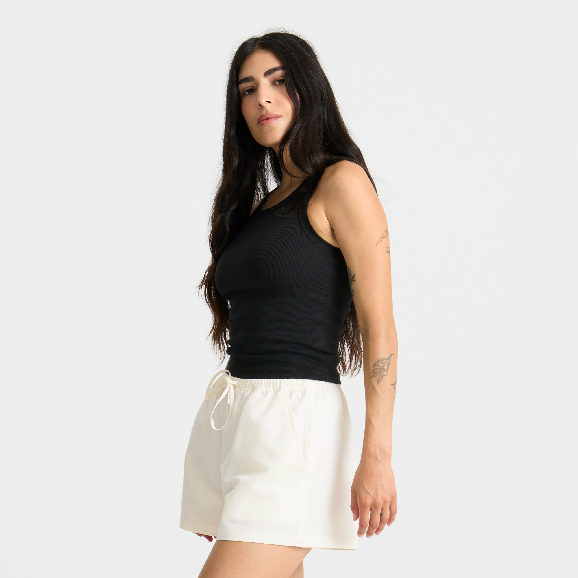 Wind Worn Tank Top in Black