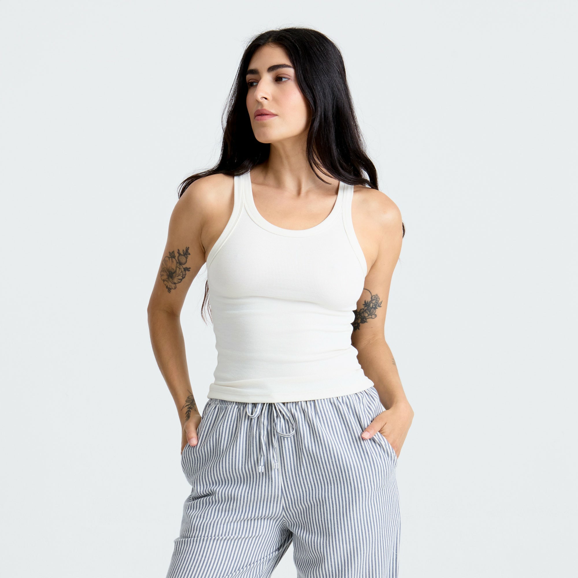 Wind Worn Tank Top in Bone